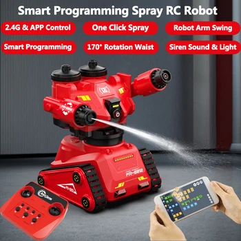 Pametno Načrtovanje Demo Daljinski Nadzor Robota 2.4 G APP Dvojni Nadzor Enim Klikom Spray Swingable Roko 170 Stopinj Rotacije Pasu RC Igrača