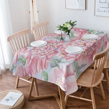 Roza Peony Cvet Akvarel slika Prti Nepremočljiva Kuhinjo Elementov mizico Za dnevno Sobo Doma Dekor Jedilna Miza